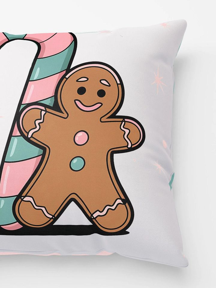 Festive Candy Cane and Gingerbread Man All-Over Print Pillow product image (3)