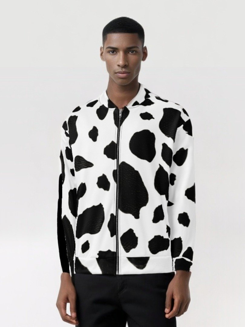Unisex Cow Pattern Bomber Jacket – Design By Unik | Limited Edition (1,977 Pieces Worldwide) product image (8)