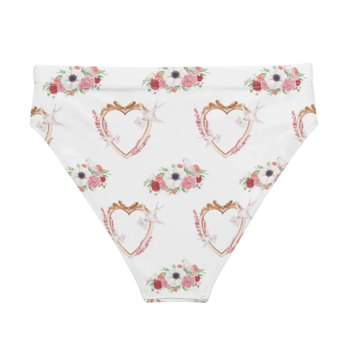 Watercolour Floral Pattern High Waisted Bikini Bottom - V2 product image (2)