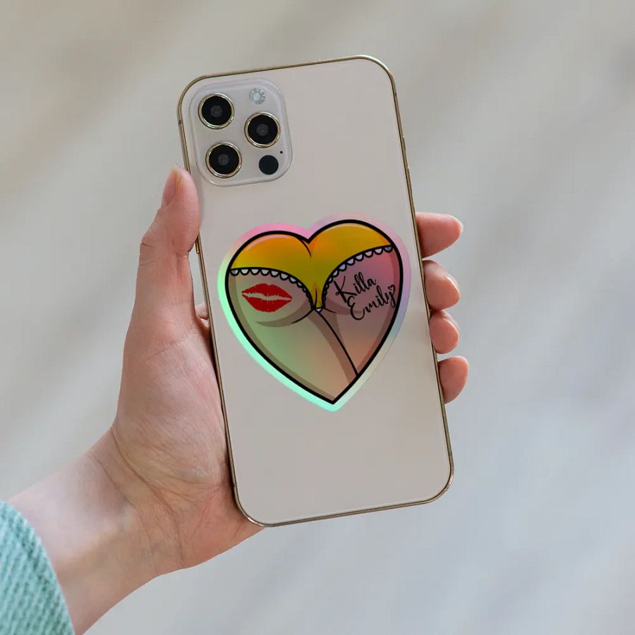 YELLOW HEART BUTT STICKER product image (6)