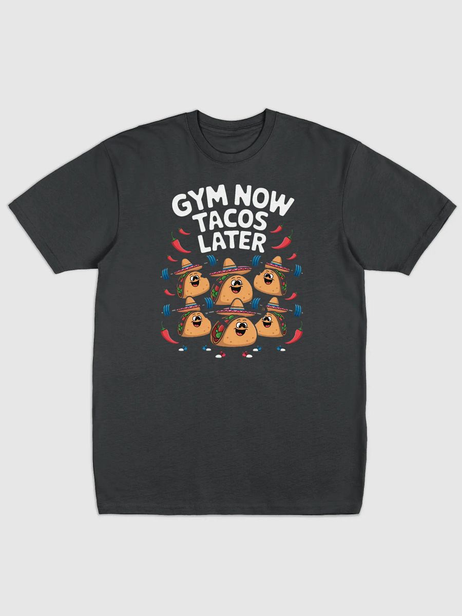 Funny "Gym Now, Tacos Later" Workout T-Shirt – Cute Taco Weightlifting Design product image (1)