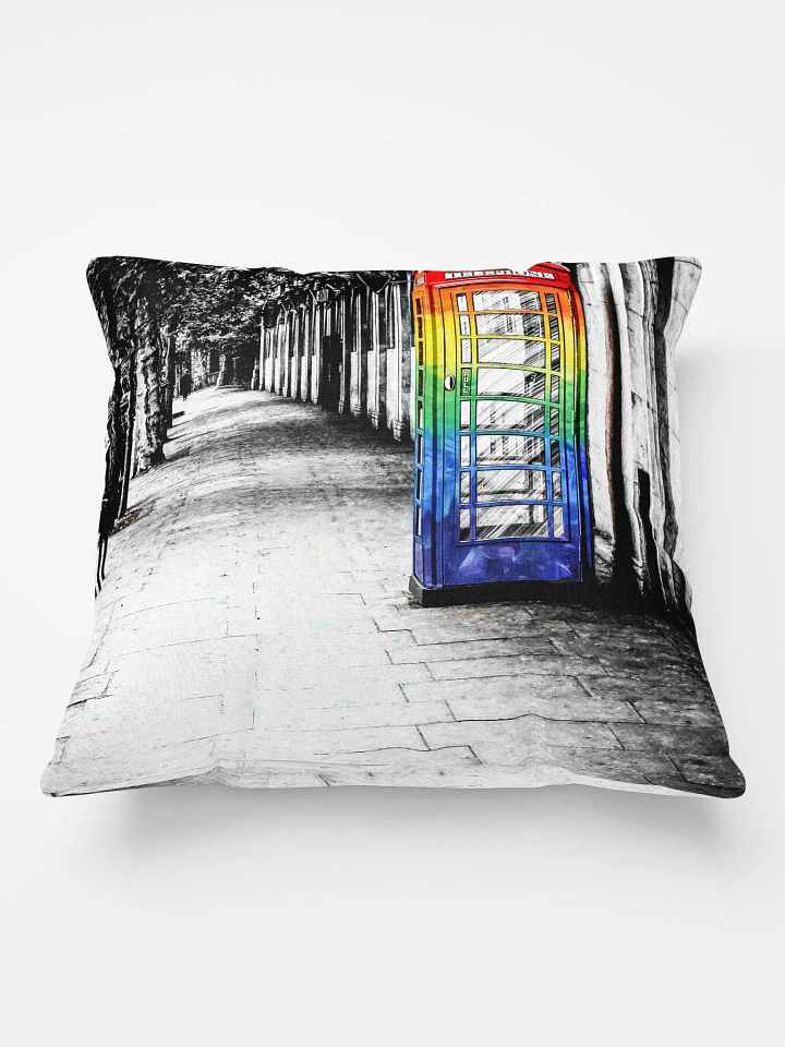 British Telephone Box - LGBTQ Pride Design Throw Pillow product image (2)