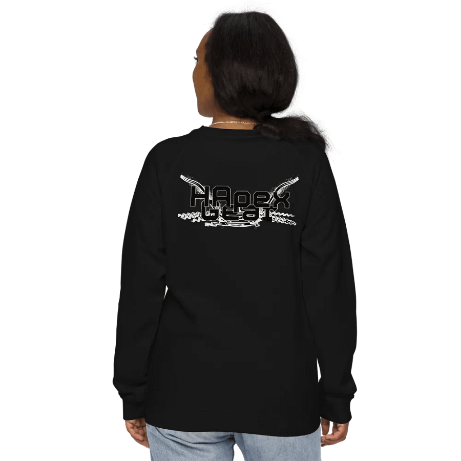 Unisex Organic Raglan Sweatshirt - Black HApex Gear Black Logo product image (12)