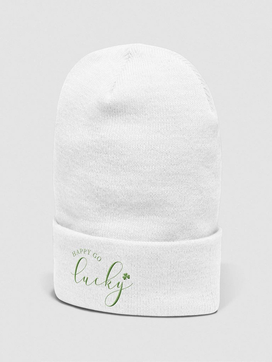 Happy Go Lucky Embroidered Cuffed Beanie product image (42)