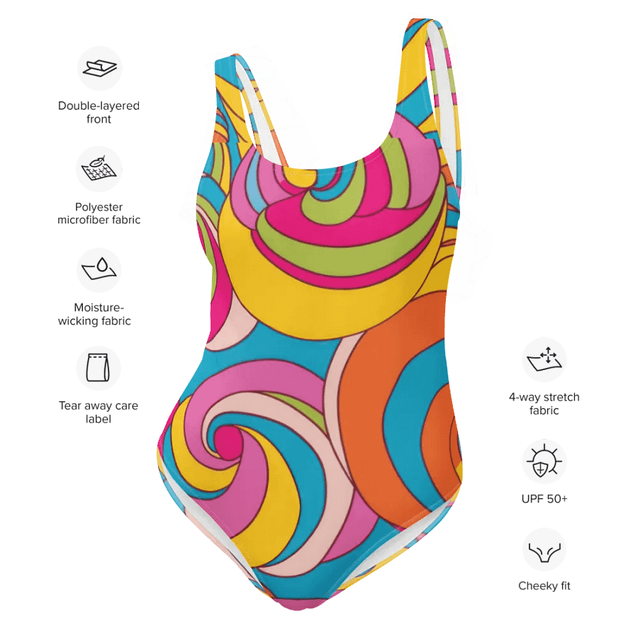 Retro Whimsical Swirls Women's Swimsuit product image (6)