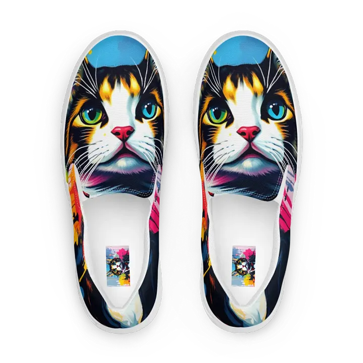 The literal tuxedo cat, women's slip on canvas shoes product image (1)