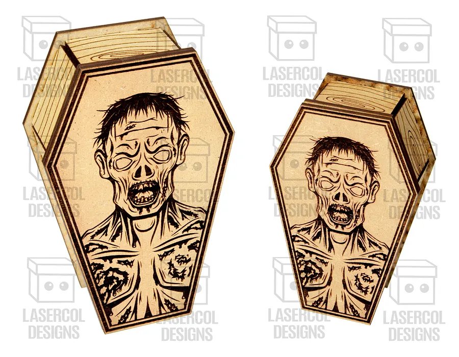 Halloween Coffin Box Set 3 (2 Sizes) - Laser Cut Files product image (3)