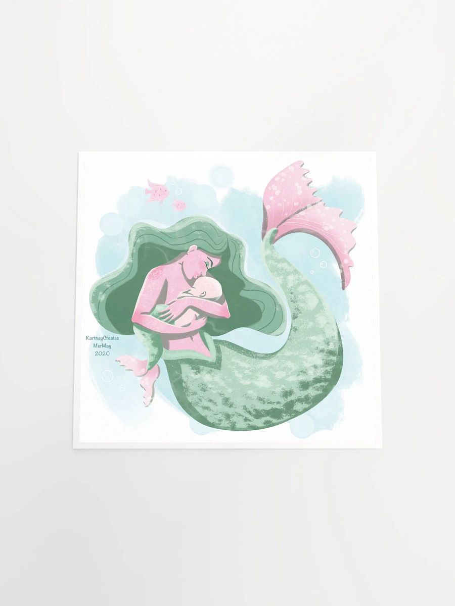 Mother and Baby Mermaids Art Print product image (4)