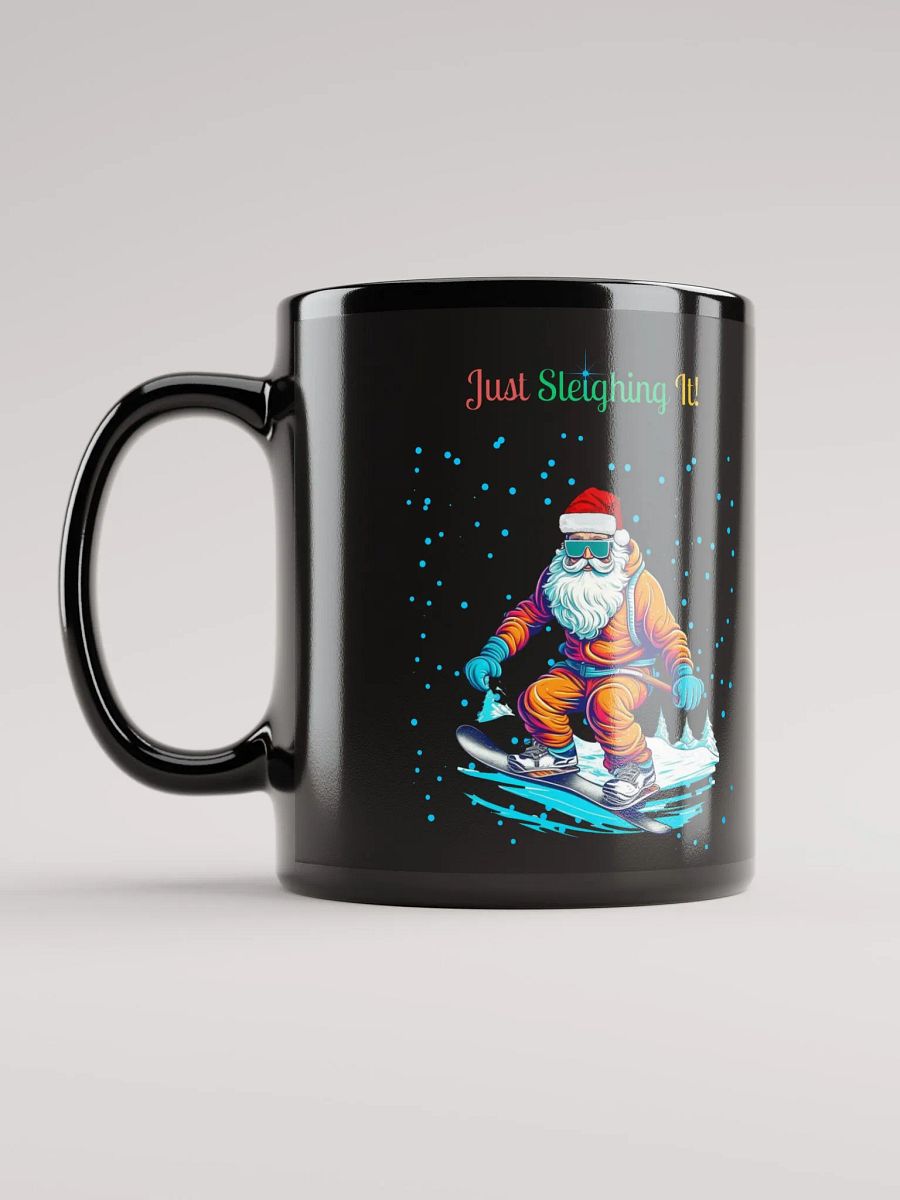 Santa Claus Snowboarding Black Mug product image (11)