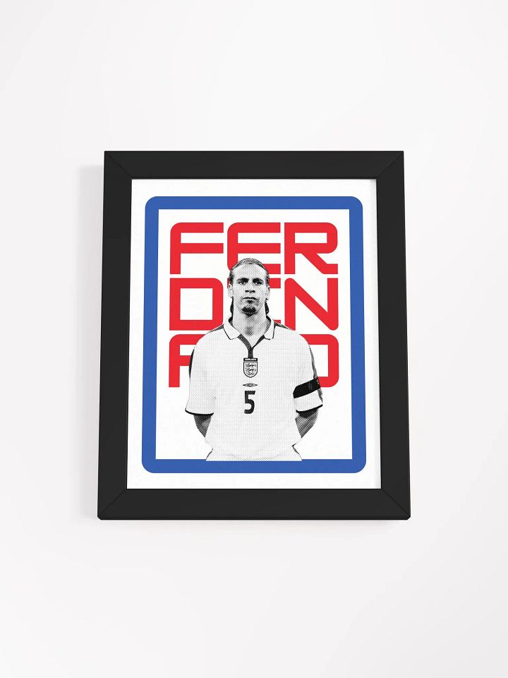 Rio Ferdinand BW England Name Art Framed Print product image (1)