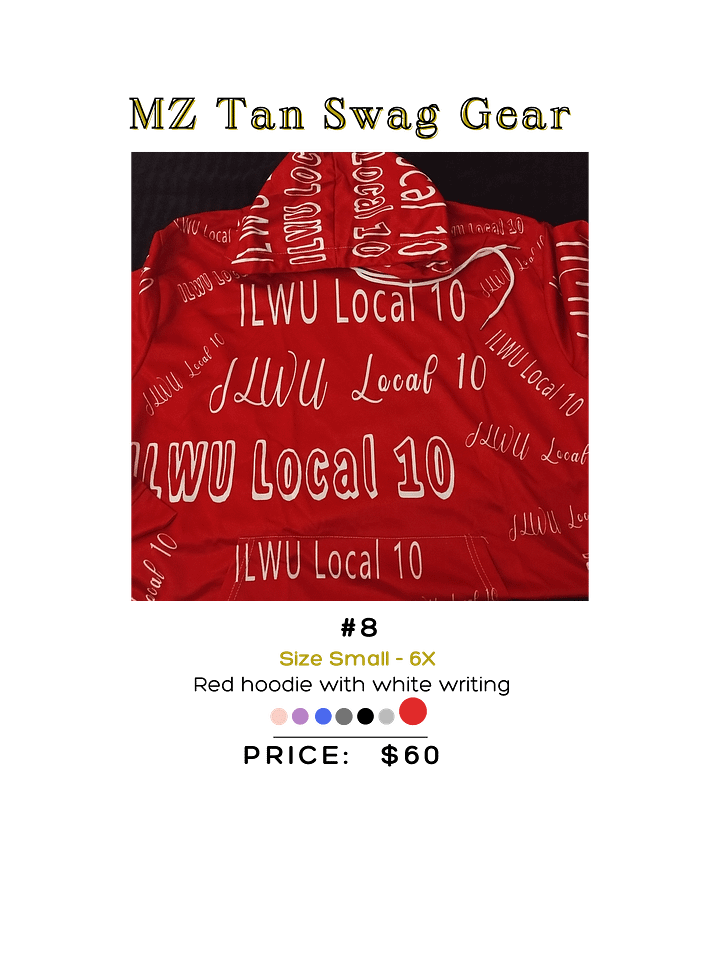 Red and While All over ILWU local 10 hoodie product image (1)