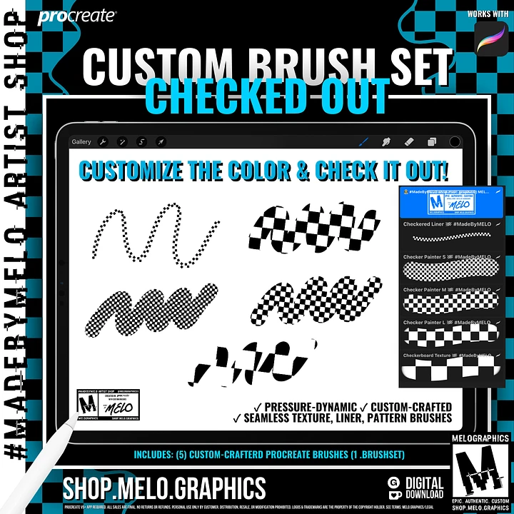 Checked Out 🏁 Procreate Brush Set | #MadeByMELO product image (1)