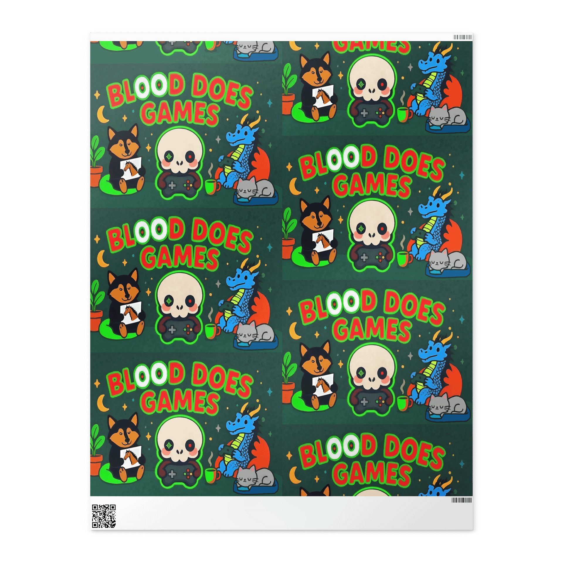 Blood Does Games Banner Wrapping Paper product image (2)