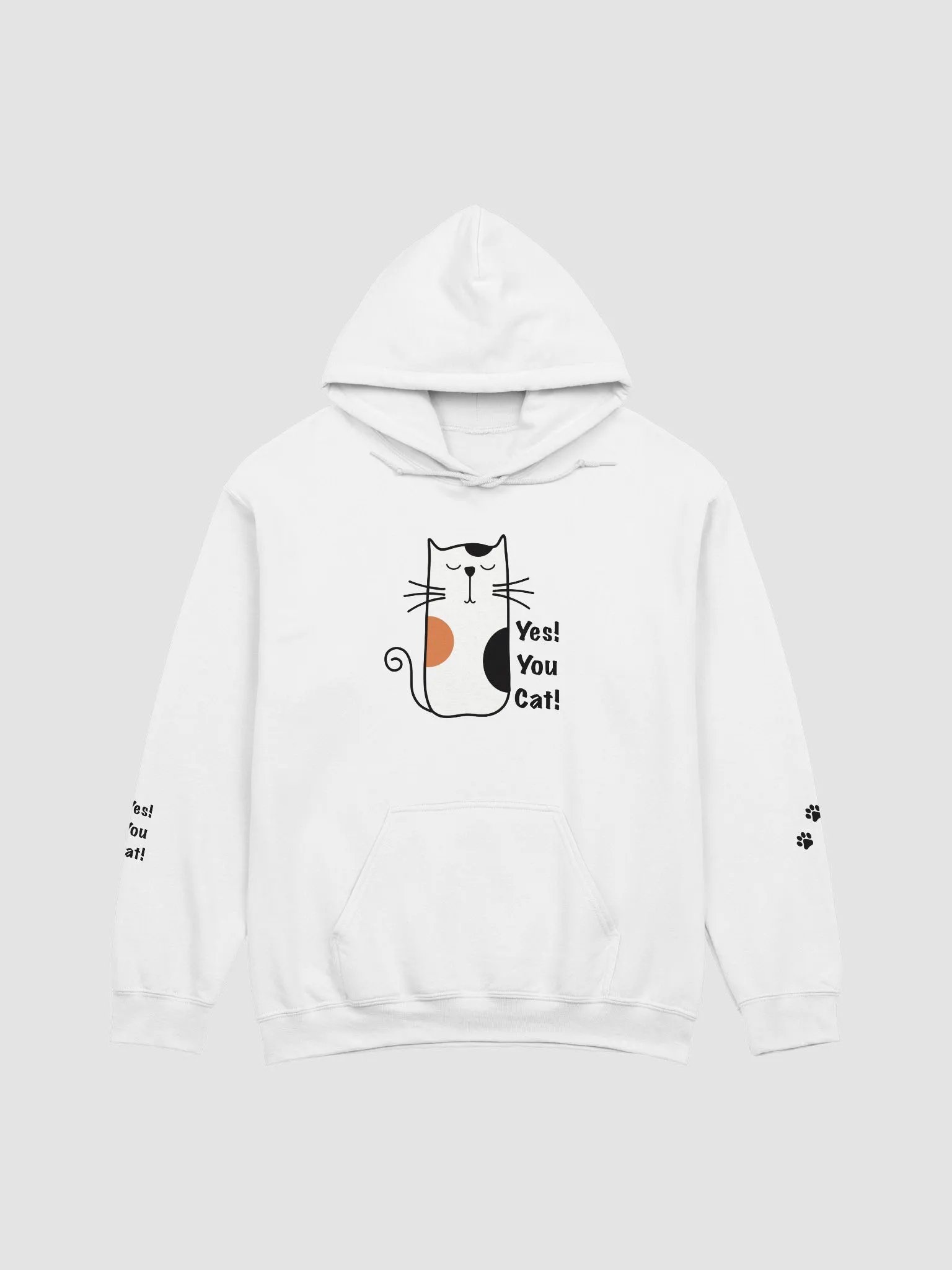 Yes! You Cat! White Hoodie product image (2)