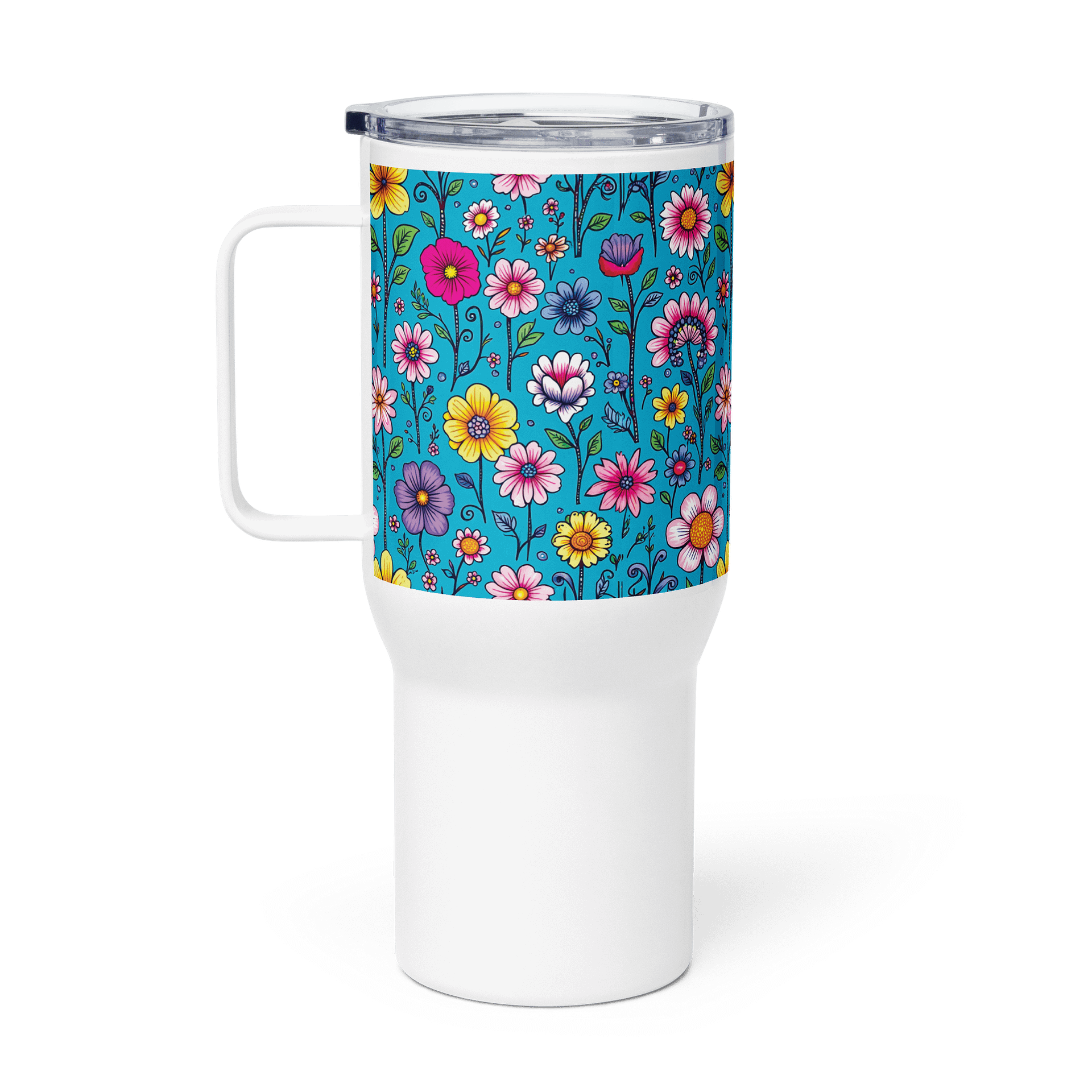Floral Travel Mug – Large Insulated Tumbler with Handle (25oz & 40oz) product image (1)