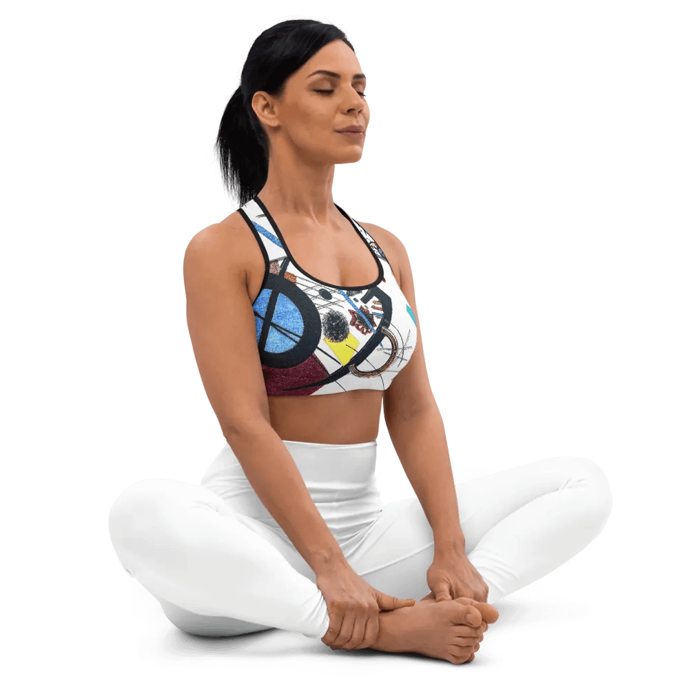 Abstract Lithographic Pattern Design Sports Bra - V1 product image (4)