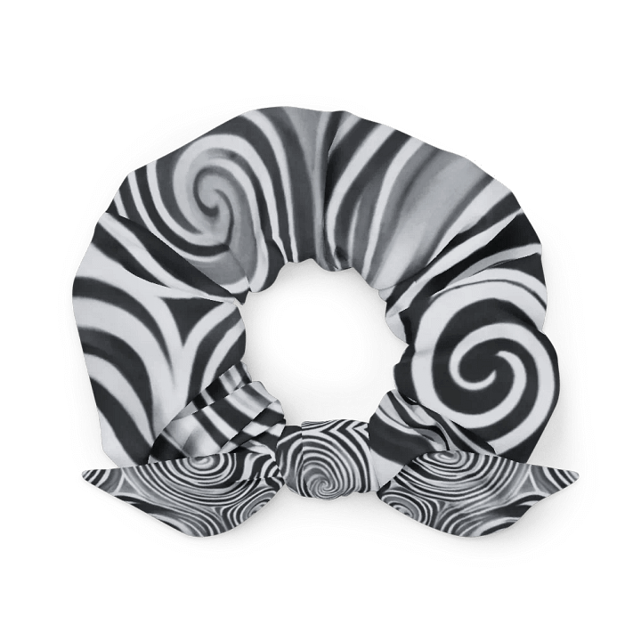 Funky Black & White Noir Liquid Tie-Dye Scrunchie product image (2)
