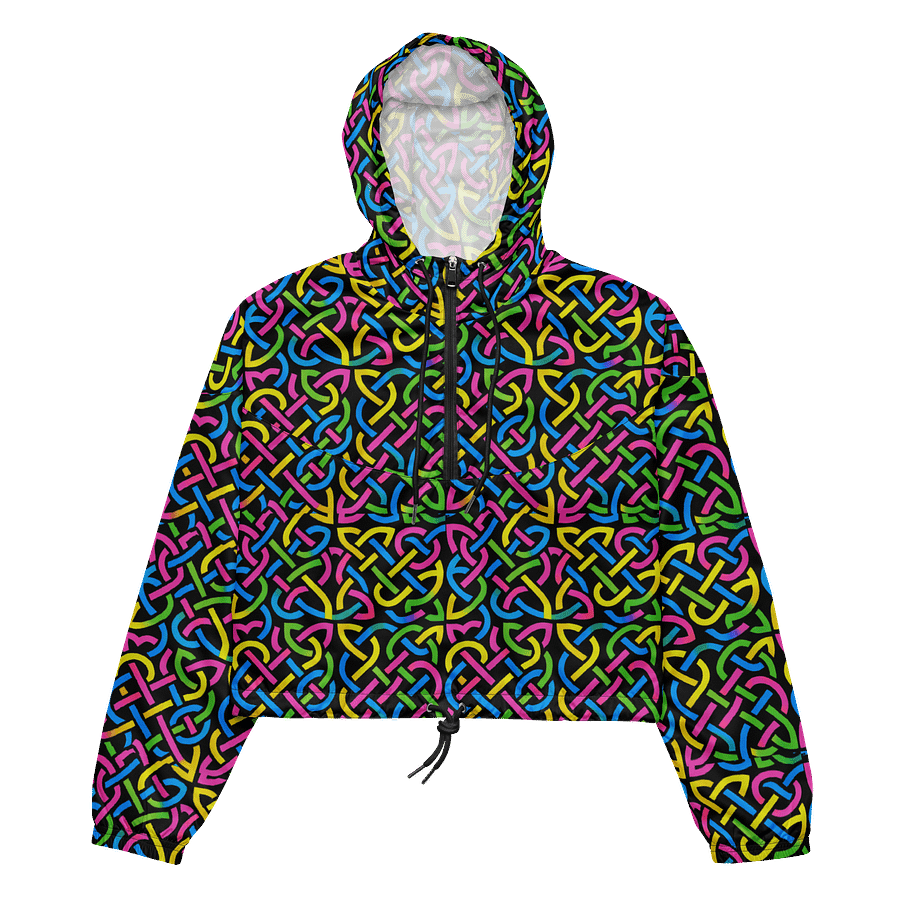 Neon Celtic Knot Windbreaker – Retro-inspired All-Over Print Jacket product image (1)