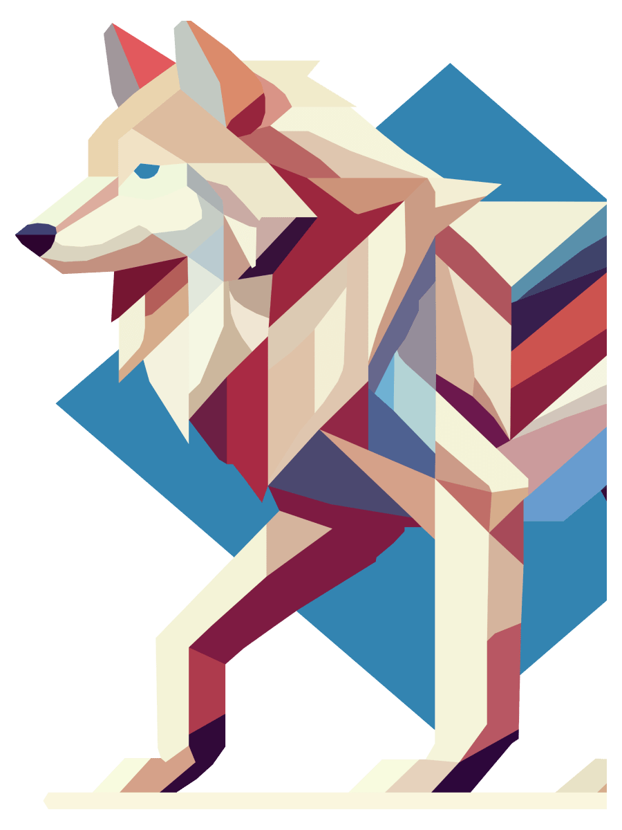 Free Geometric Wolf PNG Art - Transparent Background, Low Poly Animal Illustration product image (1)