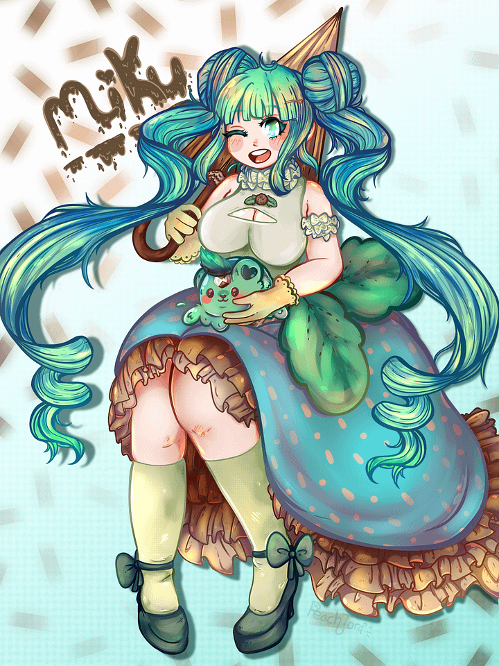Mint Ice Cream Miku (Postcard Print) 💚 product image (2)