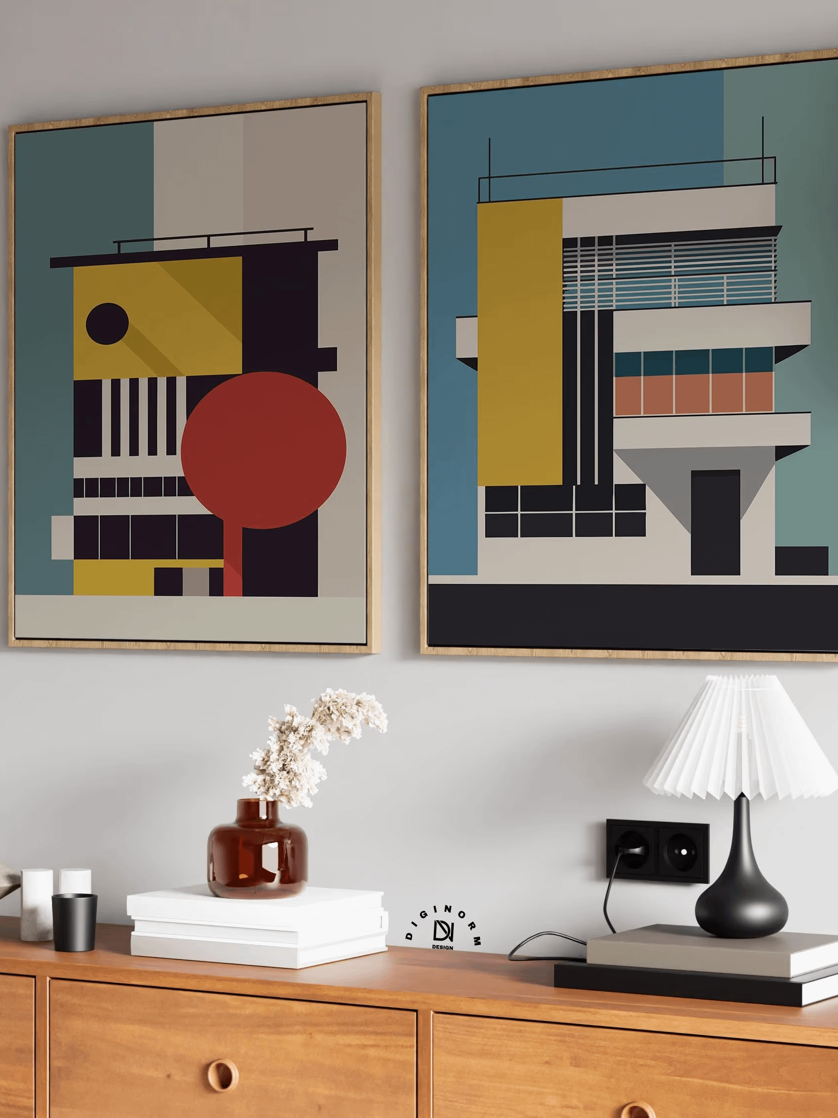 Bauhaus Set of 6 Poster Bauhaus Building Architectural Digital Download product image (4)