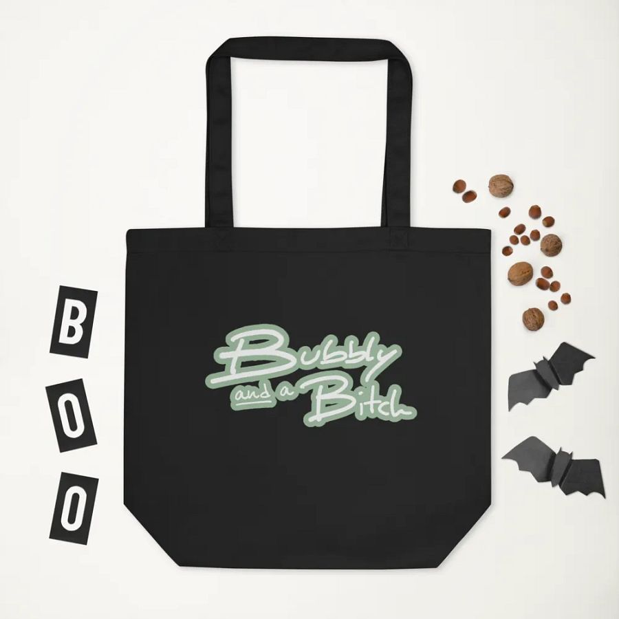 Bubbly and a B*tch (lined design, #96B697) tote bag product image (3)