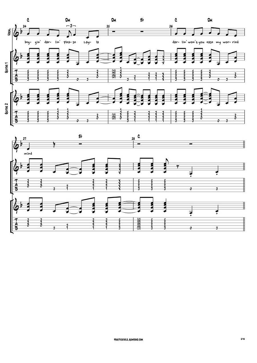 (Transcription PDF) Layla - Eric Clapton 1992 Unplugged product image (6)