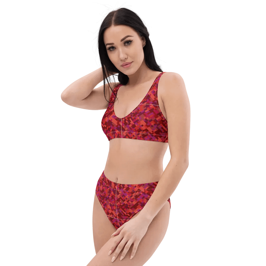Colorful Mosaic Pattern Design High Waisted Bikini - v3 product image (11)