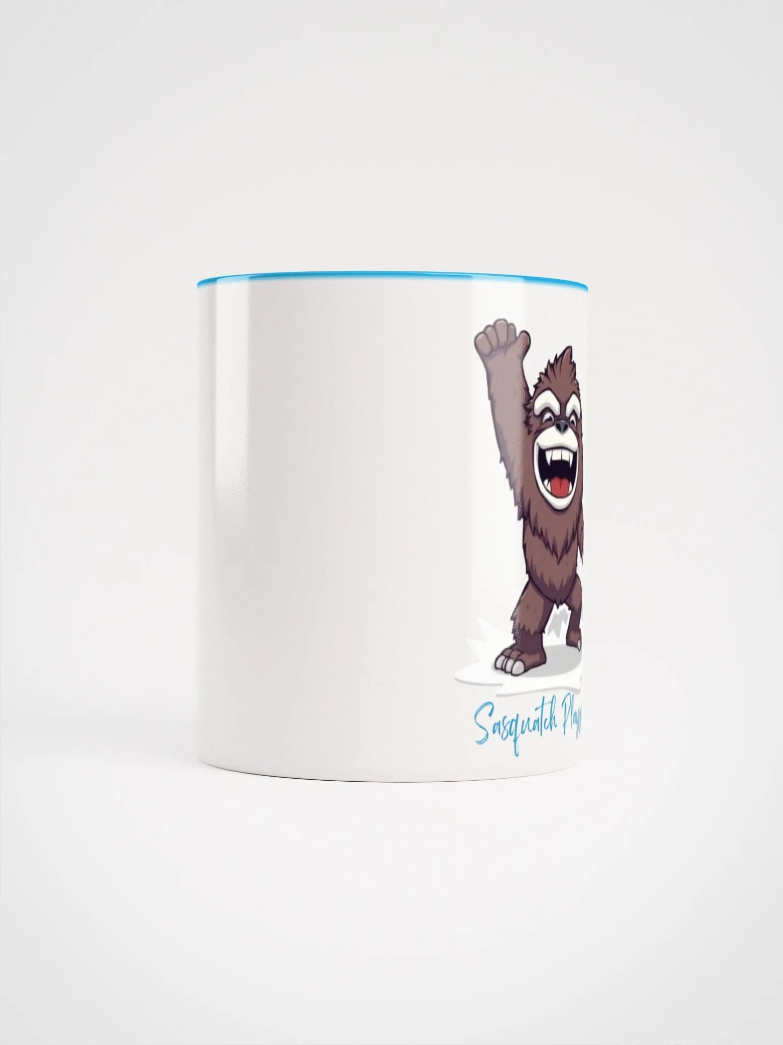 Cartoon Sasquatch Playzzz Light Blue Mug! product image (5)