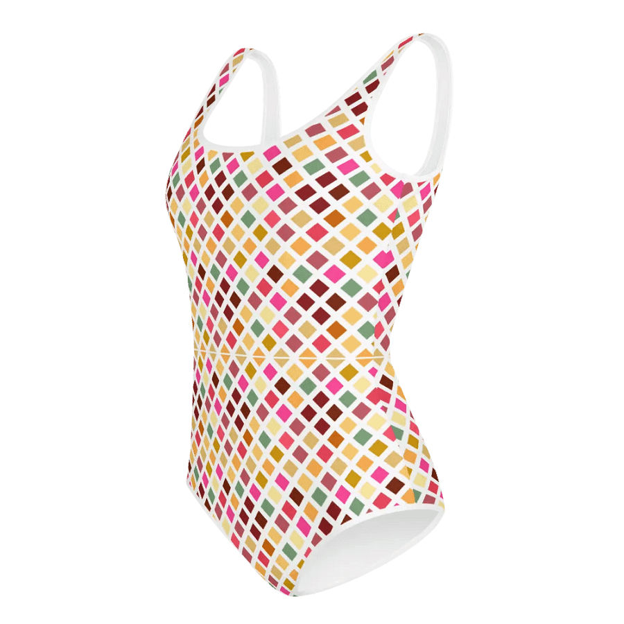 Colorful Square Patterns Youth Swimsuit - Ver 5 product image (4)