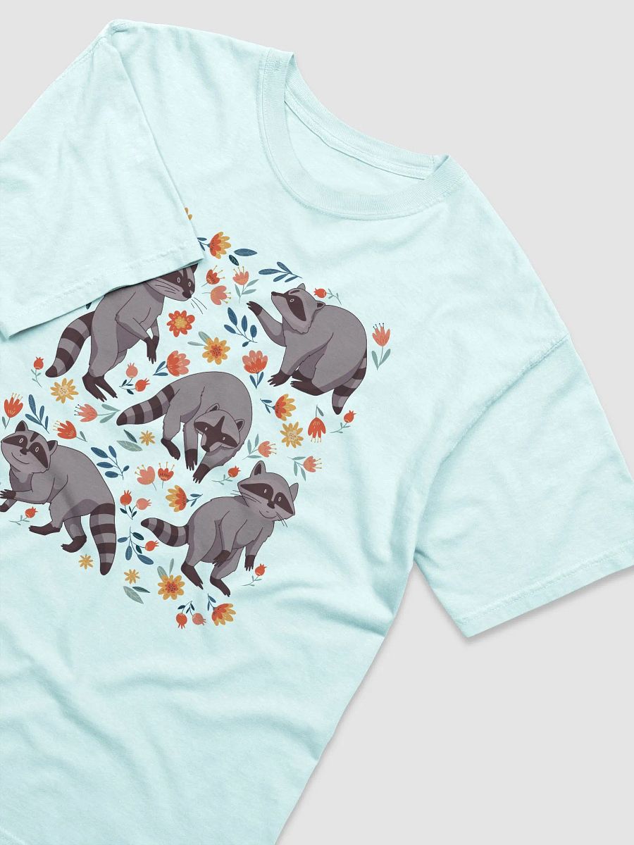 Raccoons and Flowers T-Shirt | Scandi Art-Inspired Cottagecore Design of Raccoons and Floral Elements product image (15)