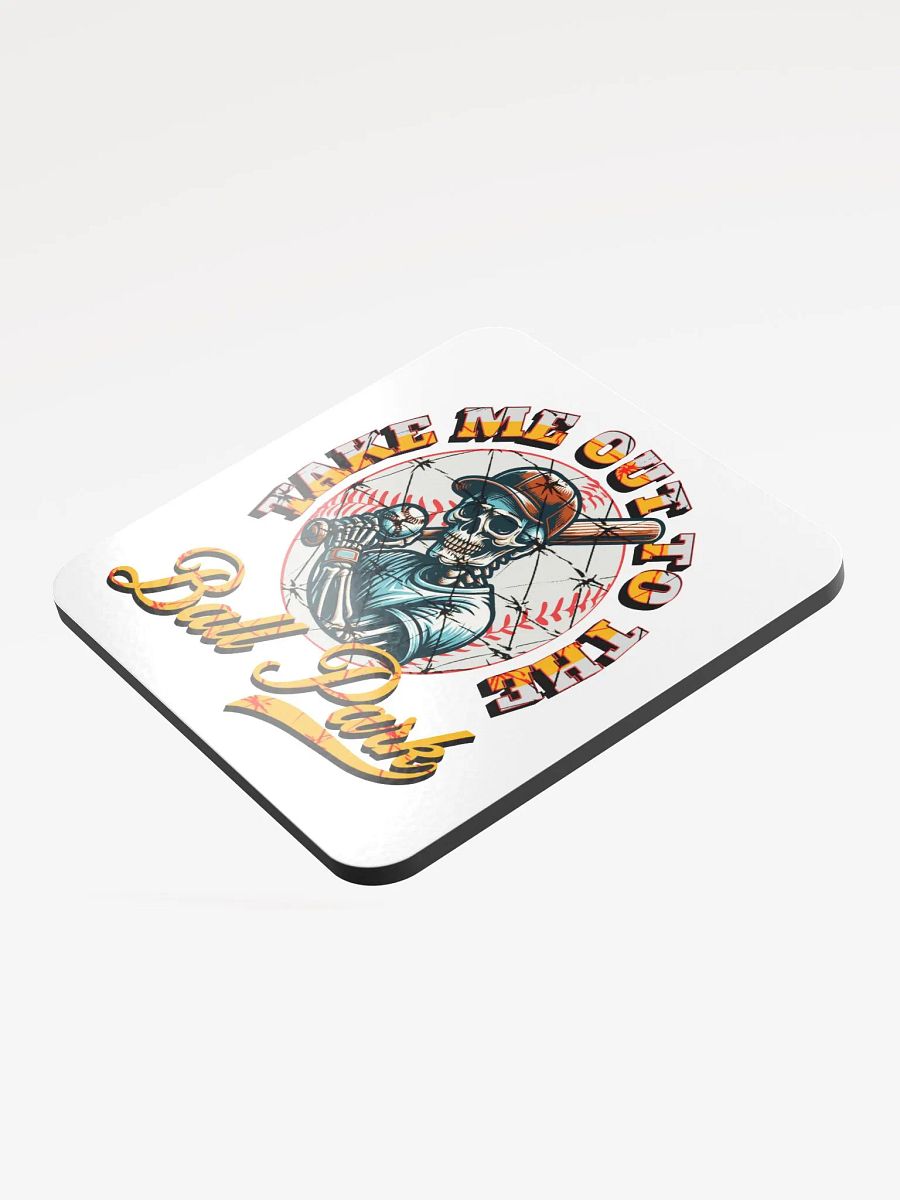 Take Me Out To The Ball Park Baseball Skeleton Slugger Cork Coaster product image (4)