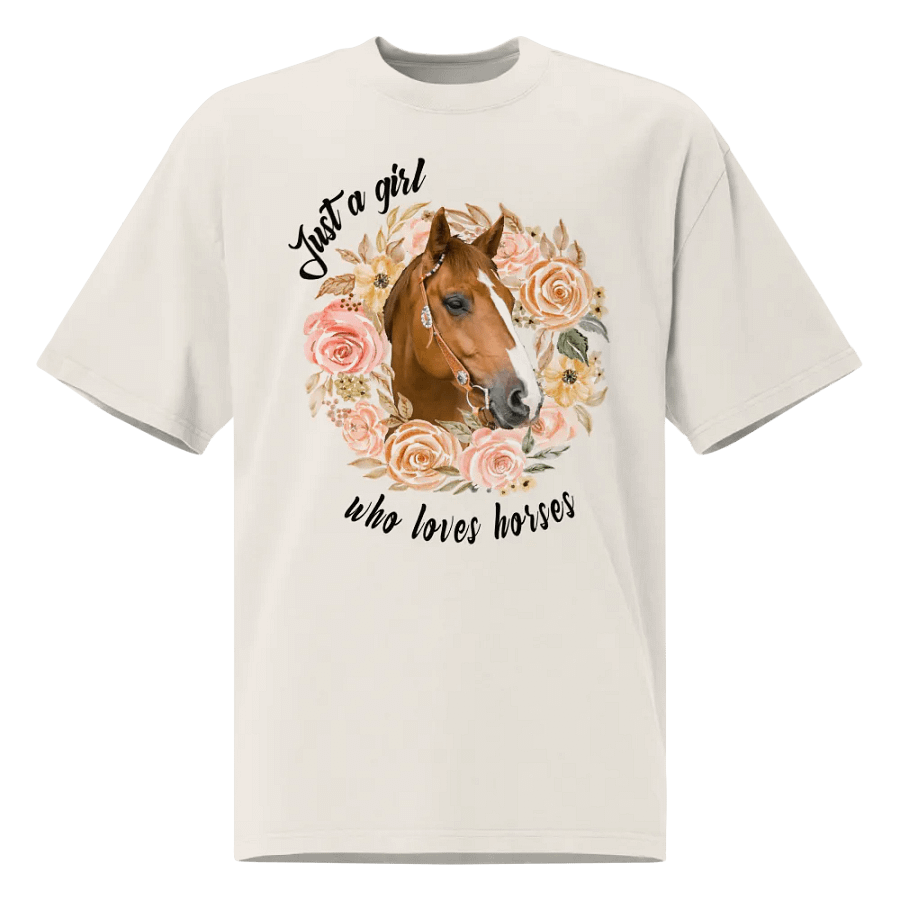 Floral Elegance Horse Head Oversized T-Shirt product image (1)