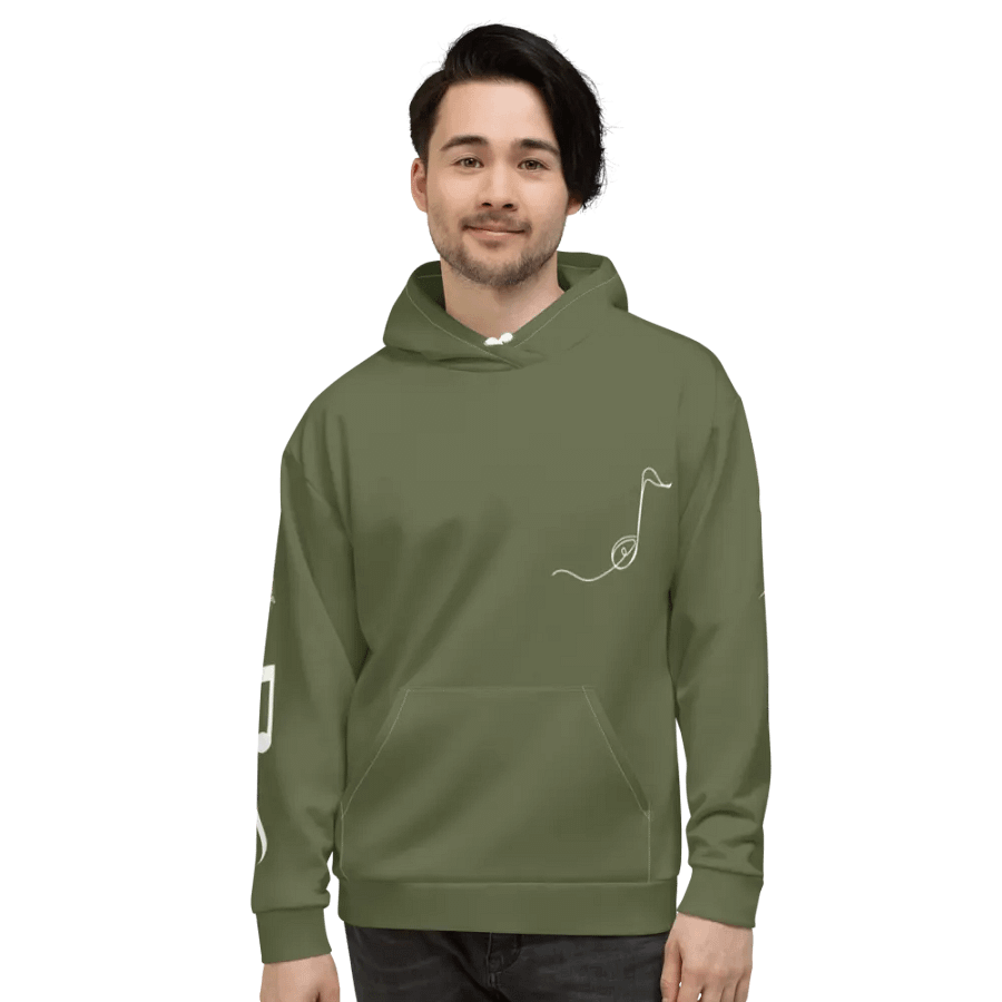 Band Geeks Rule Bass Clef Hoodie | Military Green product image (5)