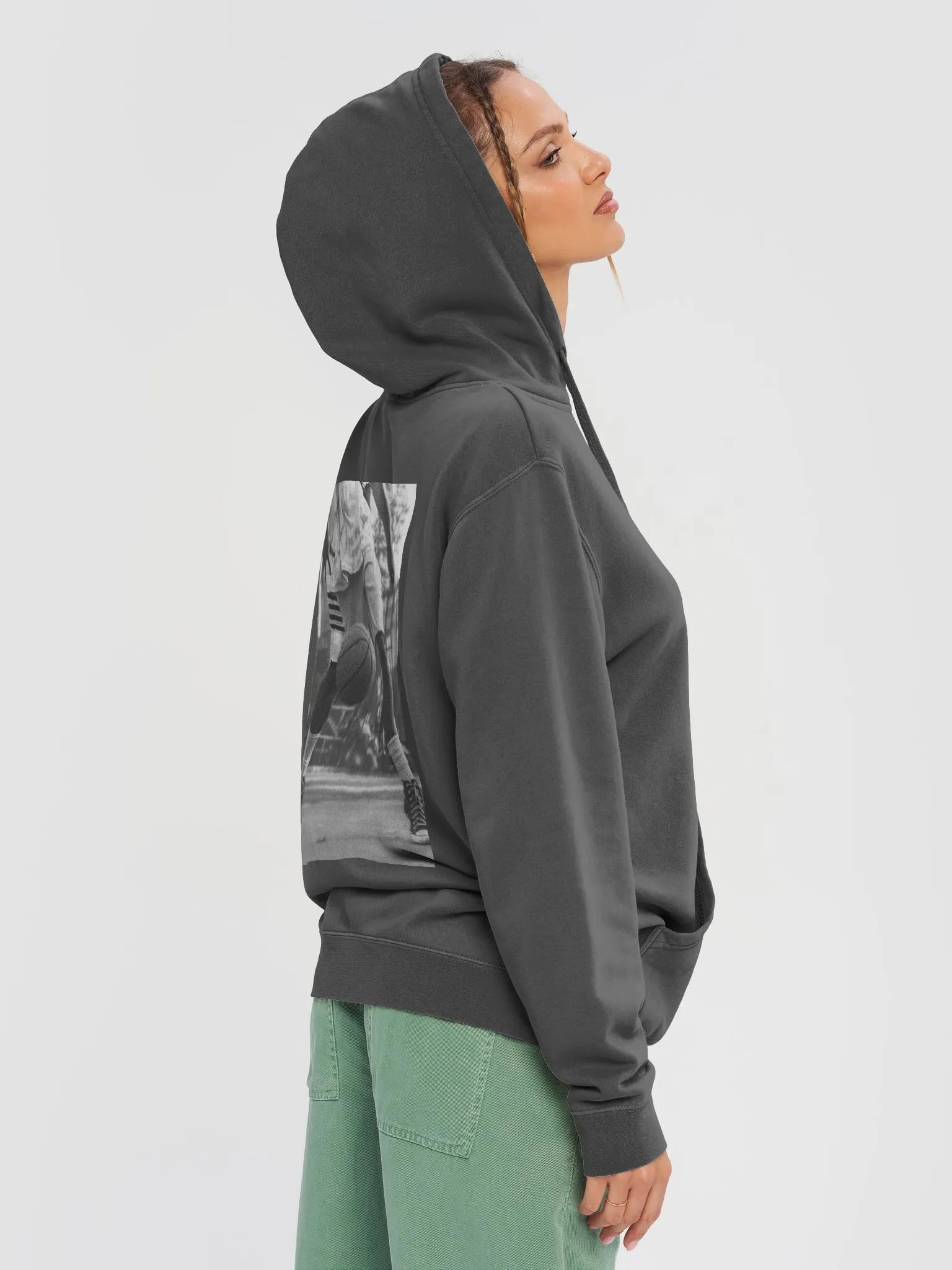 "Handles" Basketball Graphic Pigment Dyed Hoodie - 05945 product image (5)