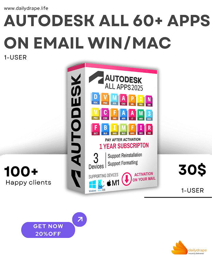 Autodesk All 60+ Apps On Email Win/Mac-1User product image (2)