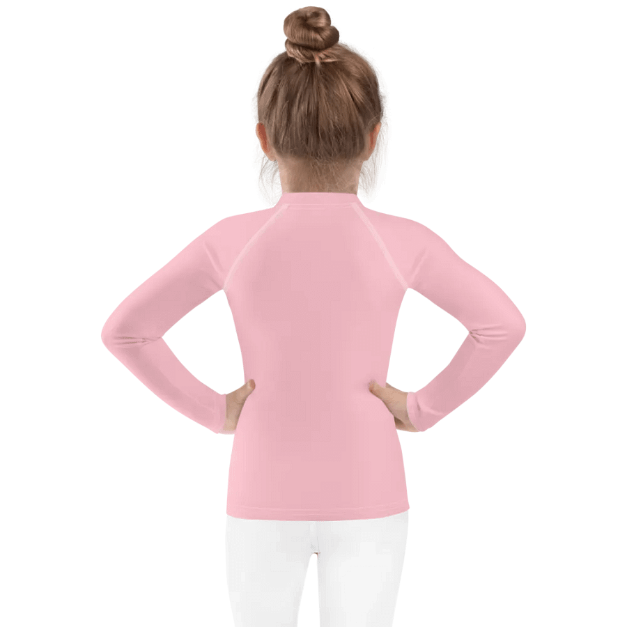 Kids Plain Color Pink Rash Guard product image (2)