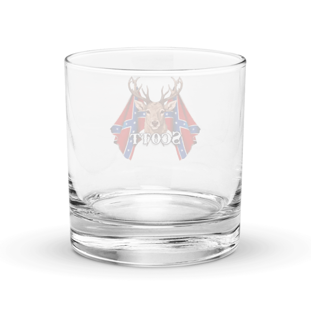 "Scott" Last Name Rebel Redneck Deer - Rocks Glass product image (4)
