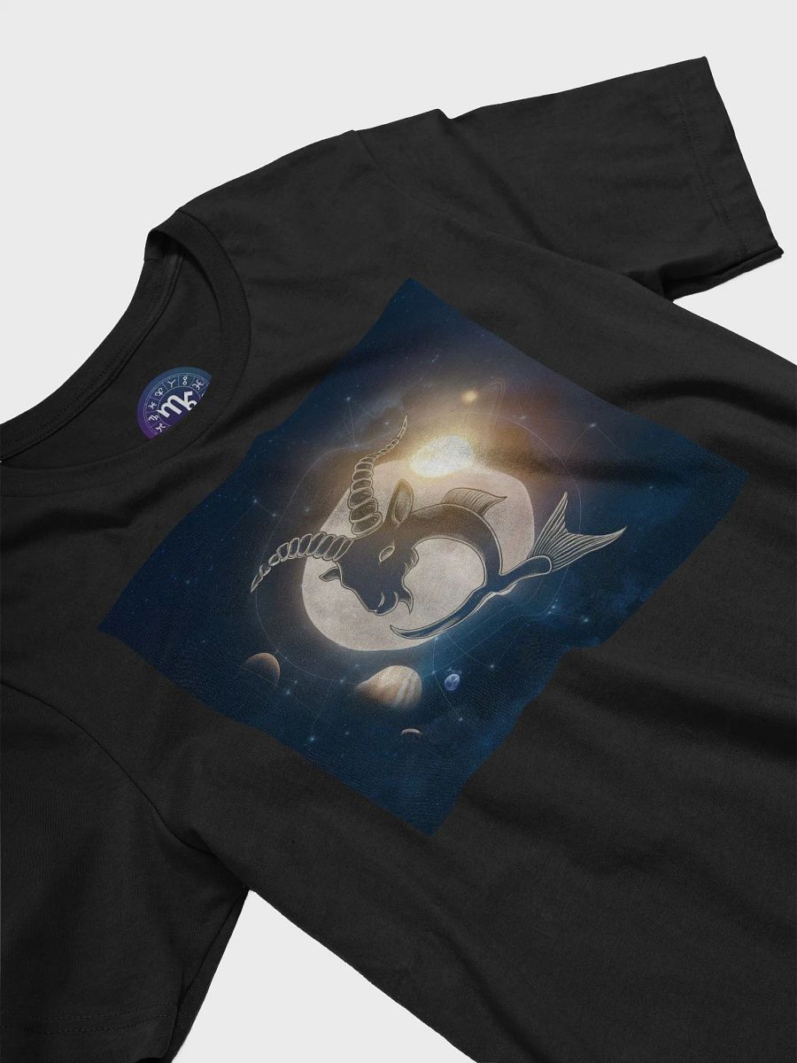 Unisex Capricorn Zodiac T-Shirt - Radiant Sea-Goat with Celestial Design, Astrology Gift product image (5)