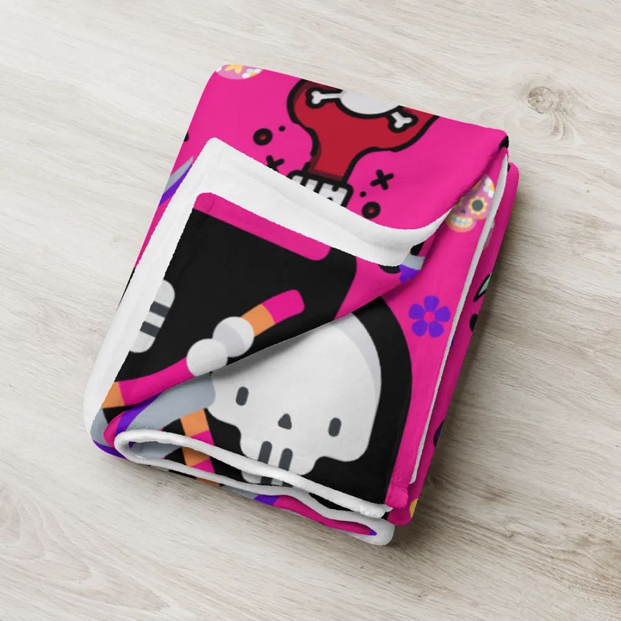 Pink Grim Reaper Throw Blanket product image (8)