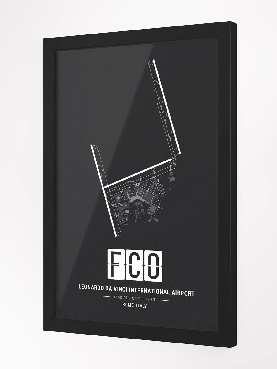 Framed Airport FCO Premium Map On Matt Paper product image (2)