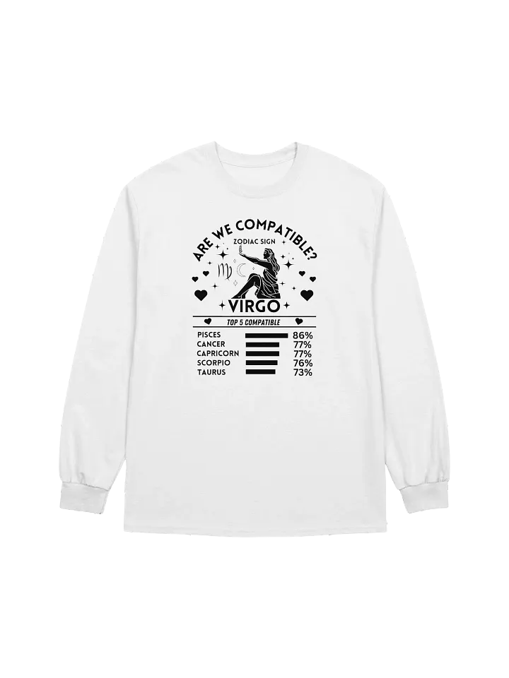 Virgo Zodiac Sign Romantic Compatibility - Gildan Ultra Cotton Unisex Long Sleeve T-Shirt - Light Colors product image (2)