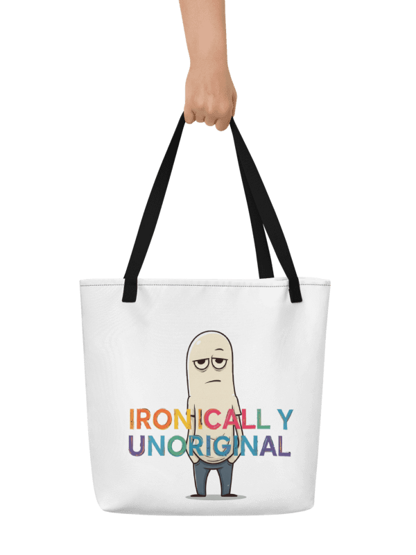 "Ironically Unoriginal" Large Tote Bag with Pocket product image (3)