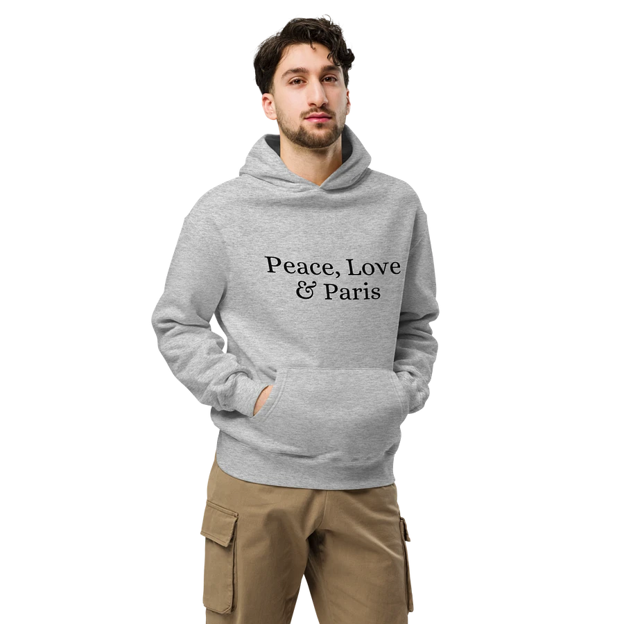 Peace, Love and Paris Unisex Oversized Hoodie | Black Ink product image (17)