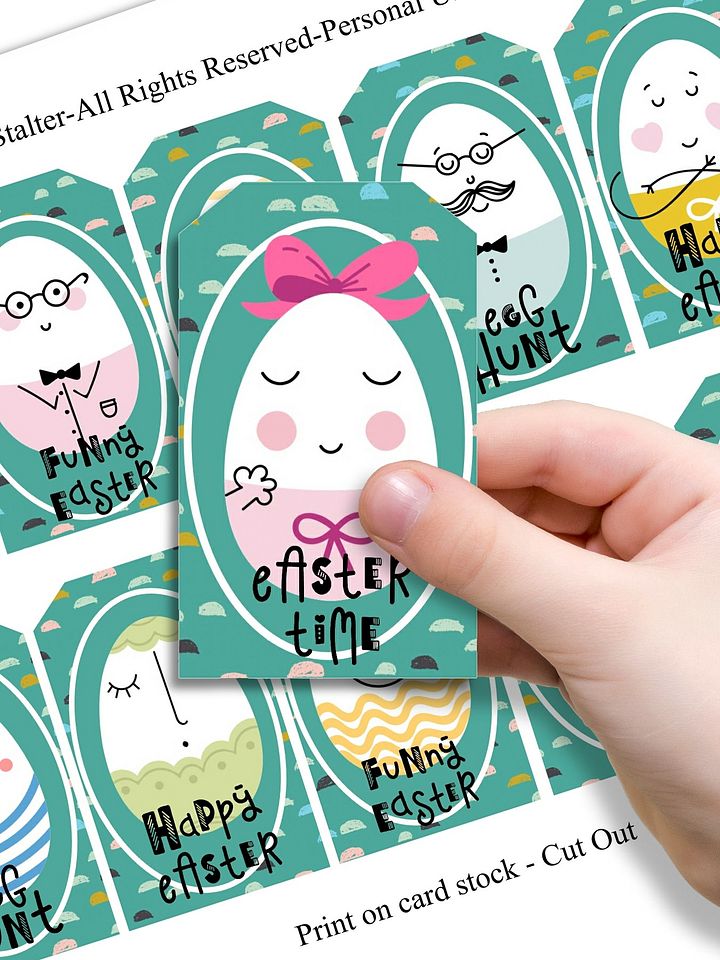 Funny Easter Egg Gift Tags for Kids! Printable! product image (1)