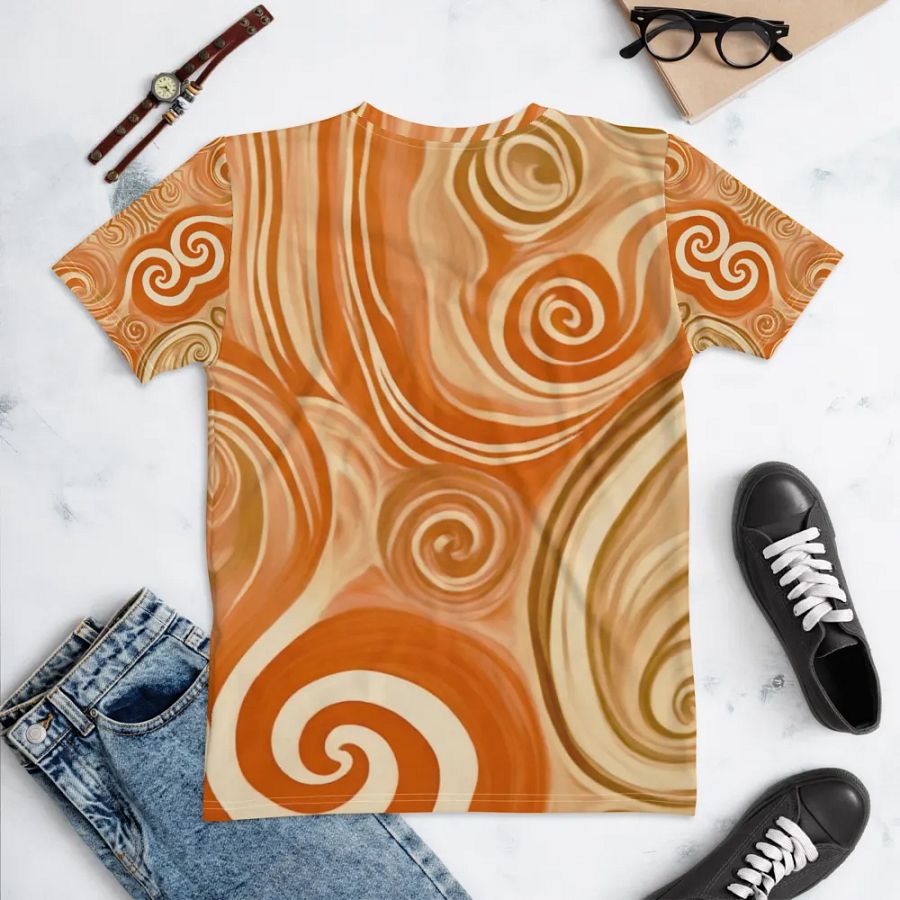 Funky Latte Liquid Tie-Dye Women's Crewneck T-shirt product image (6)