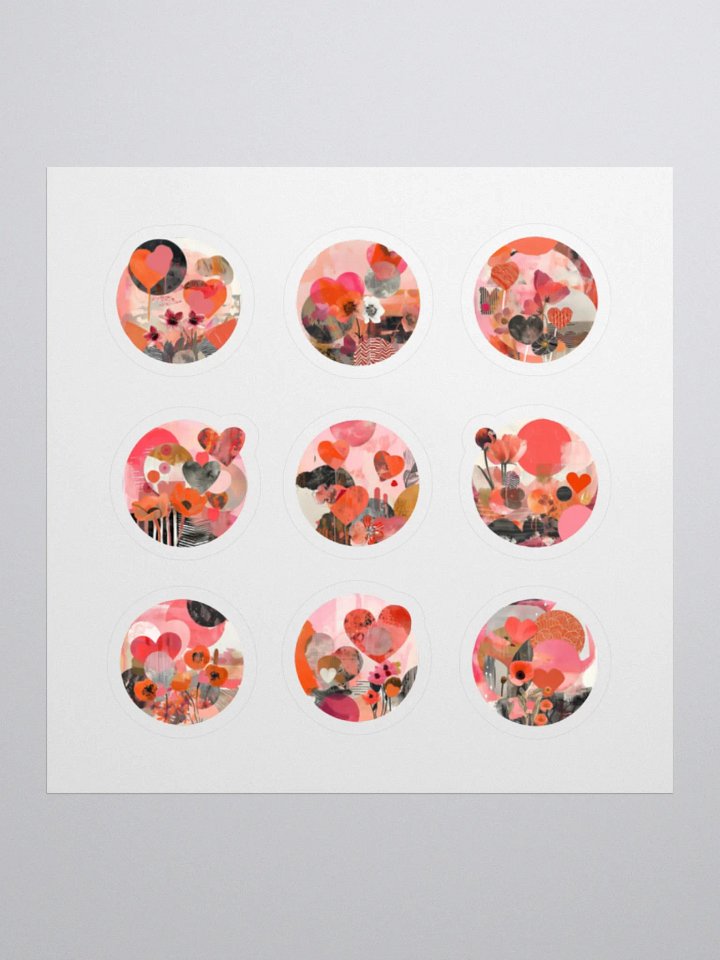 Abstract Heart Collage Sticker Pack for Journaling and Scrapbooking product image (2)