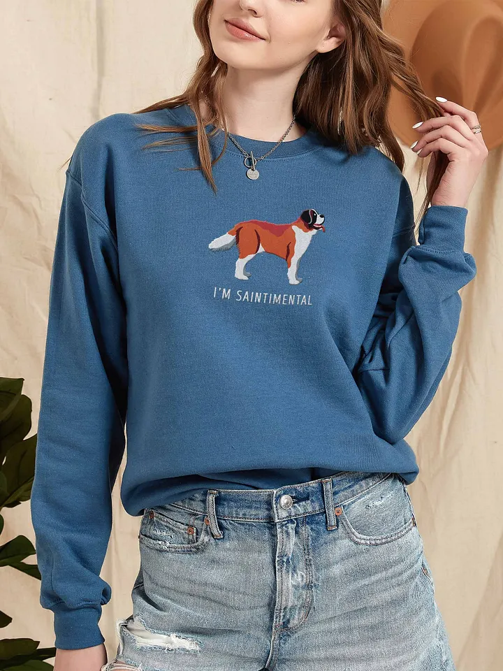 I'm Saintimental Sweatshirt (Embroidered) of a Saint Bernard(Red) product image (2)