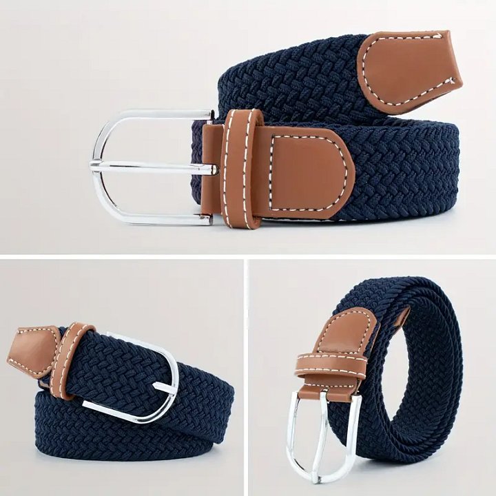 Navy blue flätat bälte product image (2)