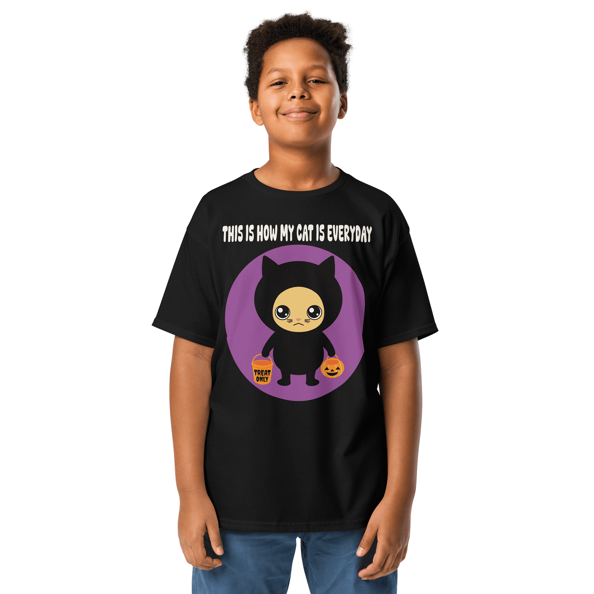 Halloween Cat (Treat Only) - Youth Heavyweight T-shirt product image (1)